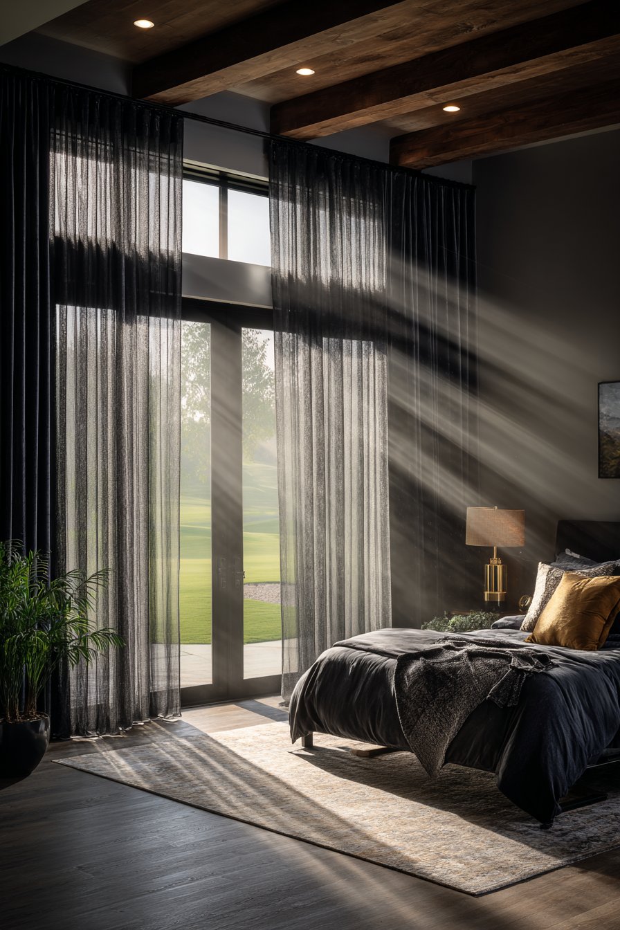 Floor-to-Ceiling Drama with Layered Window Treatments