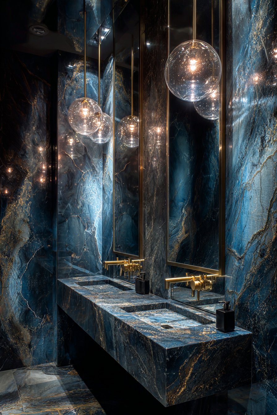 Opulent Navy Marble Masterpiece