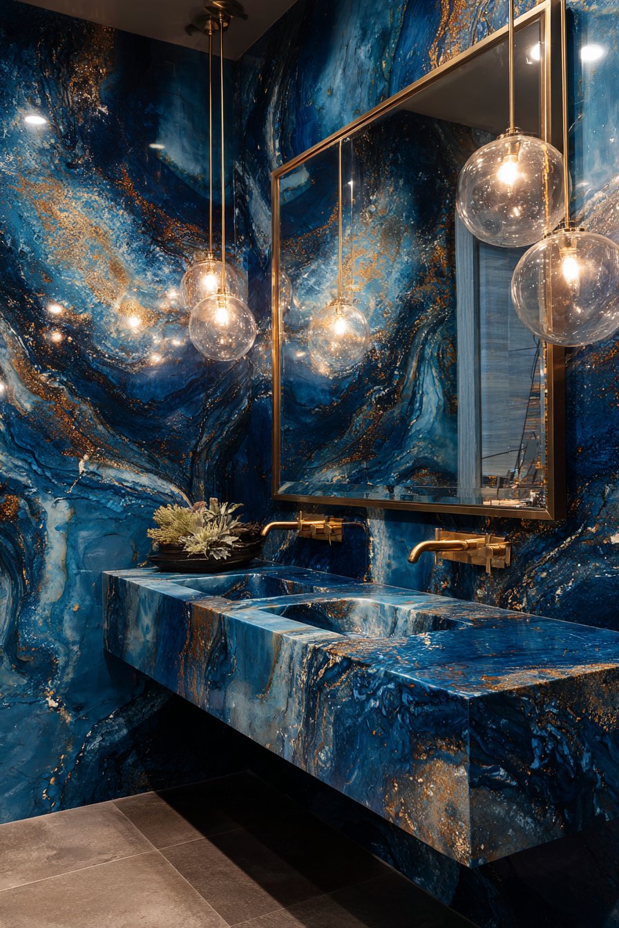 Opulent Navy Marble Masterpiece