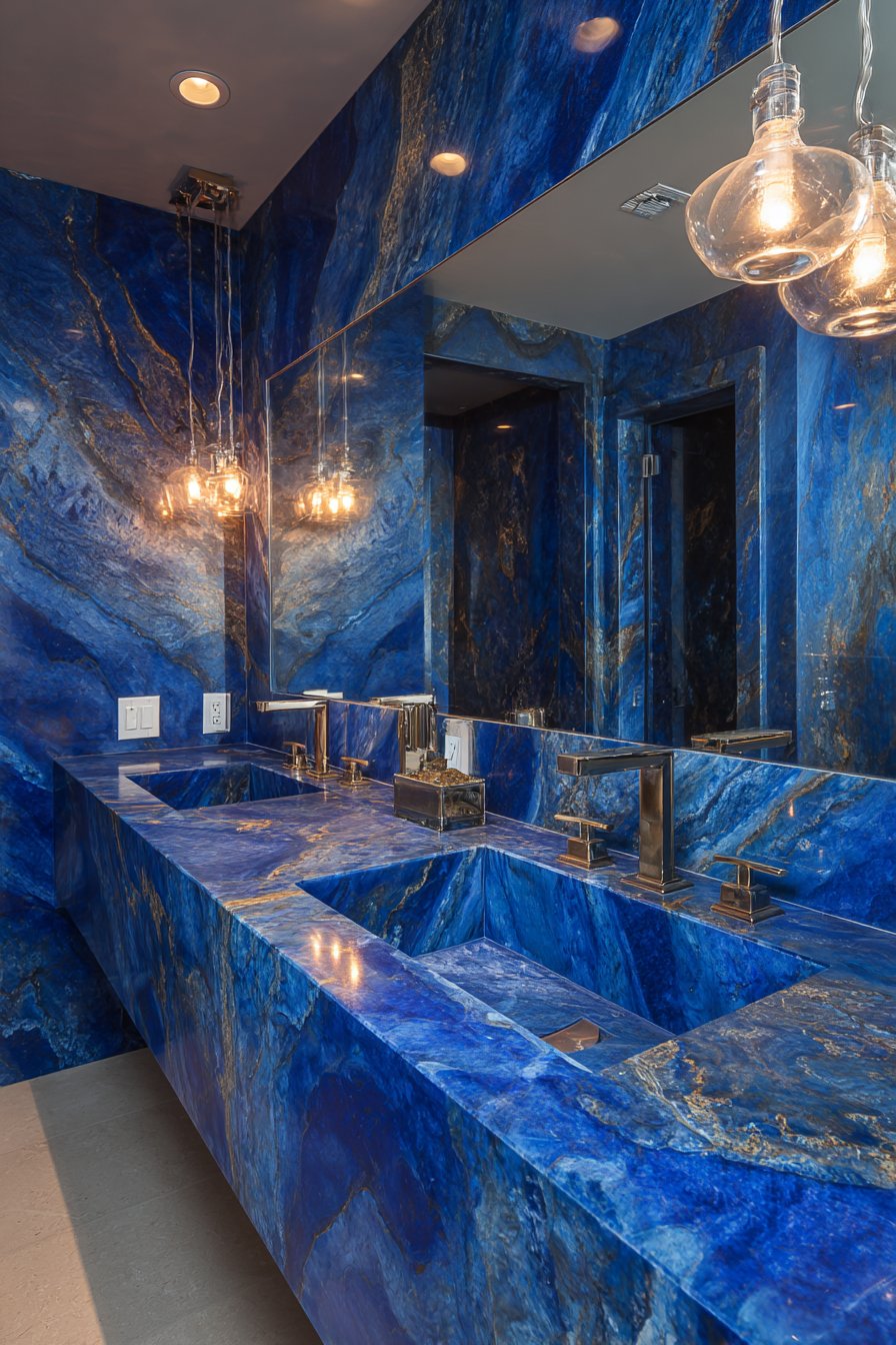 Opulent Navy Marble Masterpiece