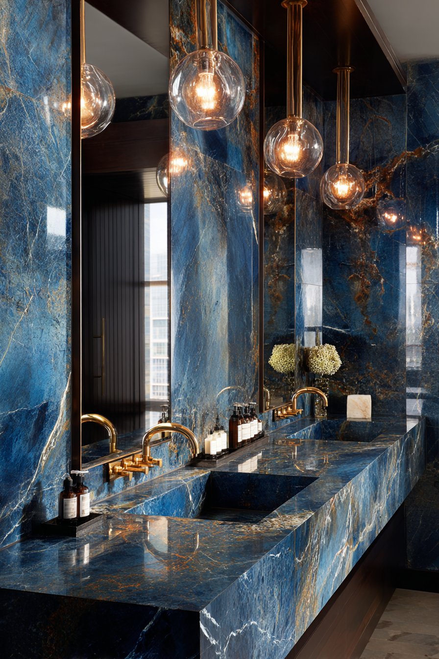 Opulent Navy Marble Masterpiece