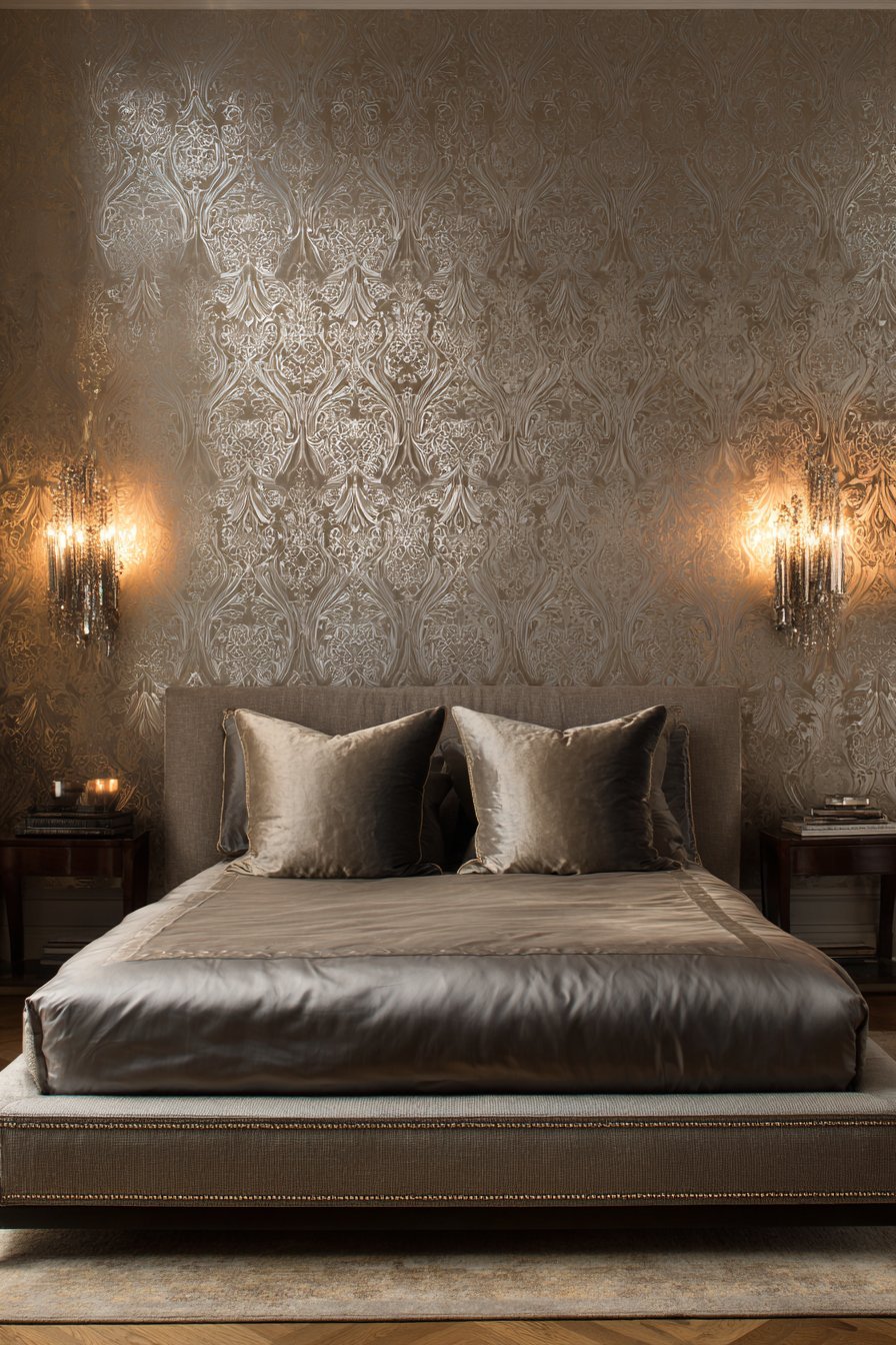 Metallic Majesty: Textured Walls as Focal Points