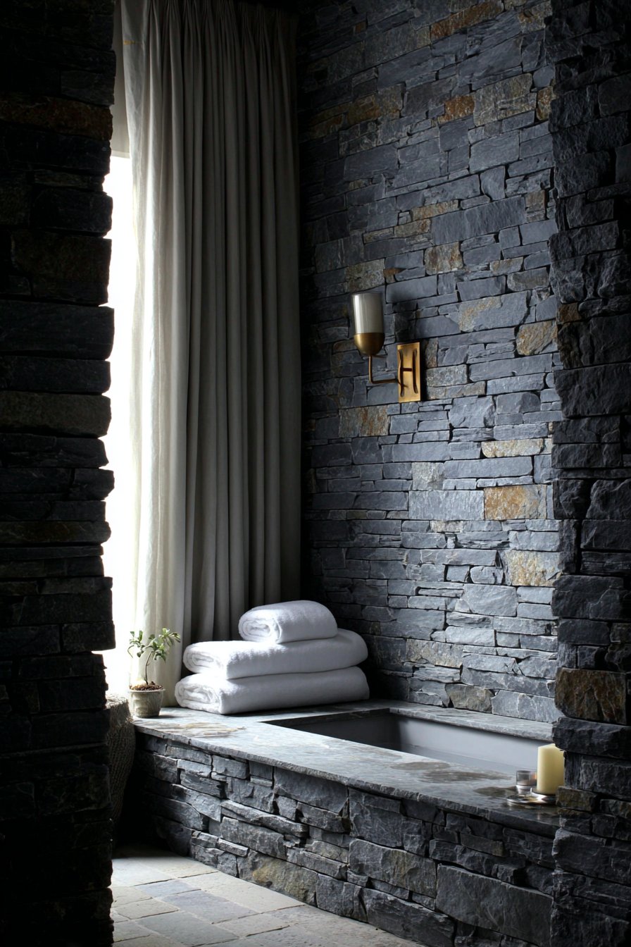 Luxurious Stone Tile Spa Retreat