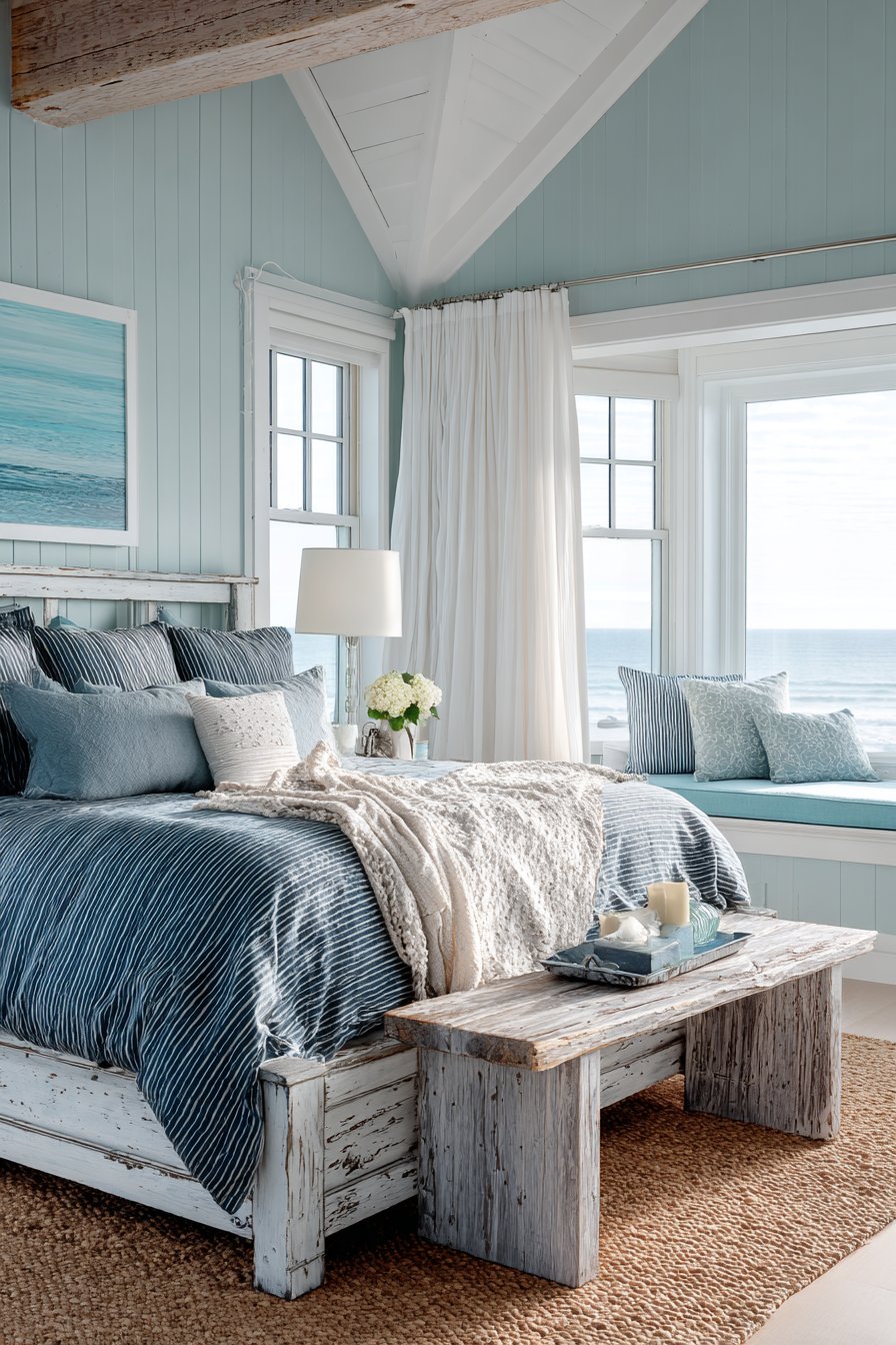 Coastal Serenity with Whitewashed Metal Charm
