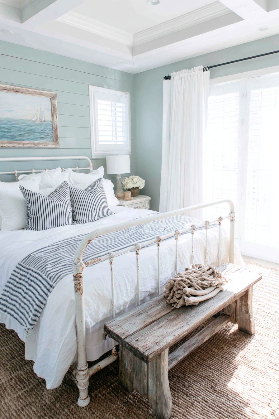 Coastal Serenity with Whitewashed Metal Charm