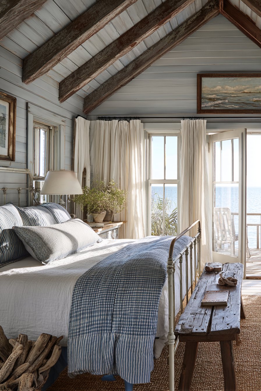 Coastal Serenity with Whitewashed Metal Charm