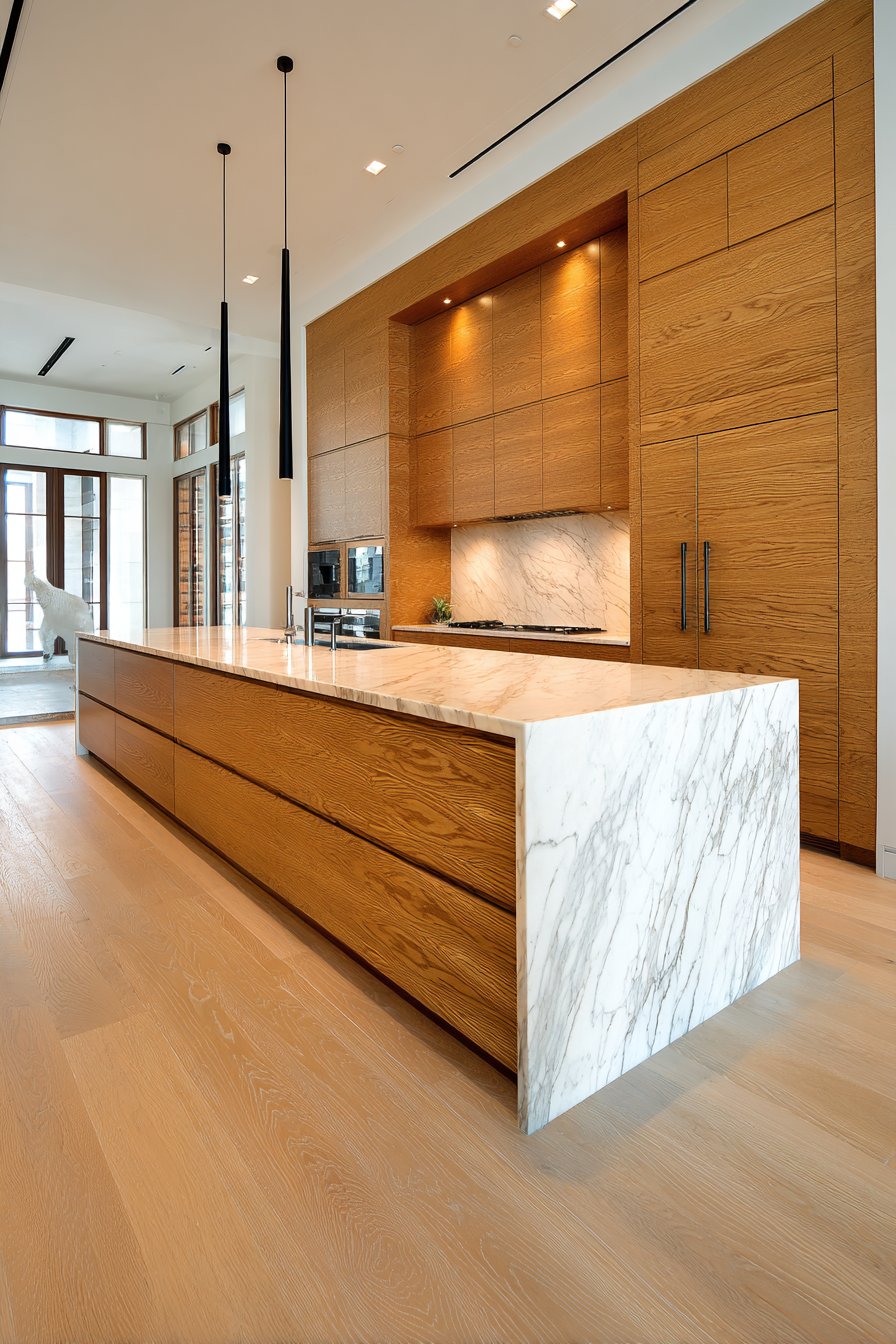 Contemporary Oak Kitchen with Handleless Minimalism