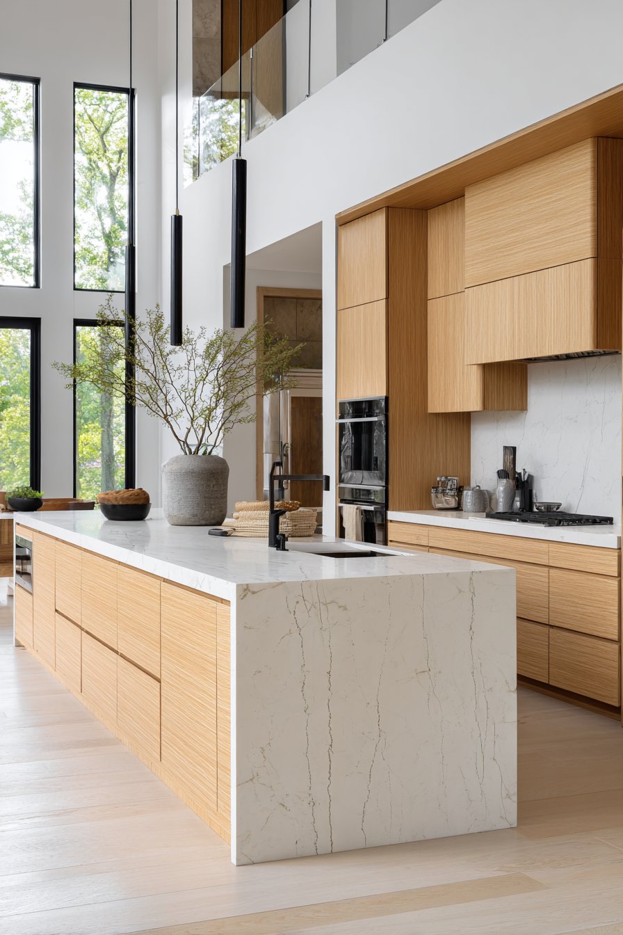 Contemporary Oak Kitchen with Handleless Minimalism