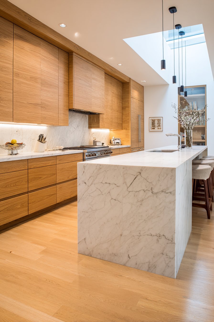 Contemporary Oak Kitchen with Handleless Minimalism