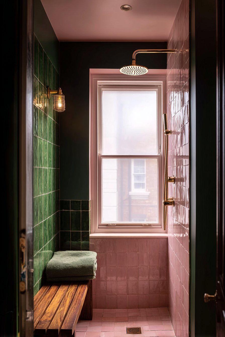 Spa-Like Sanctuary with Zellige Tiles and Emerald Walls