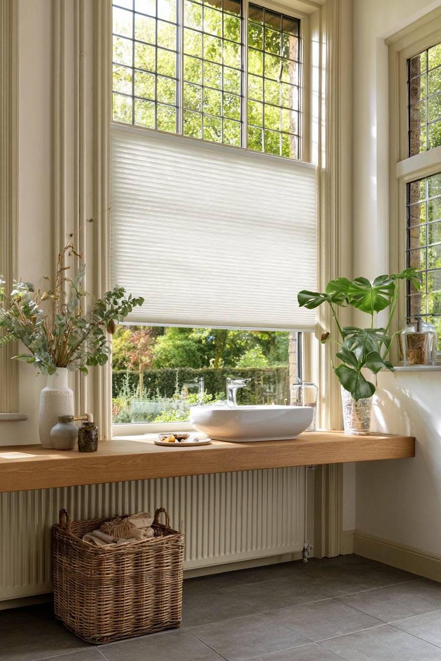 Cozy Scandinavian Bathroom Emphasizing Natural Light and Hygge