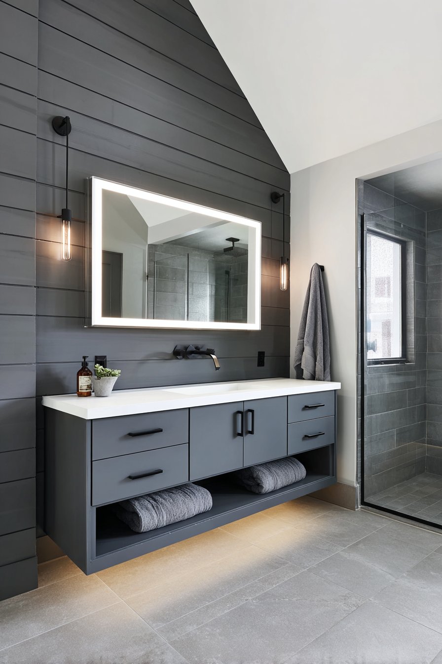 CONTEMPORARY TWO-TONE SHIPLAP BATHROOM