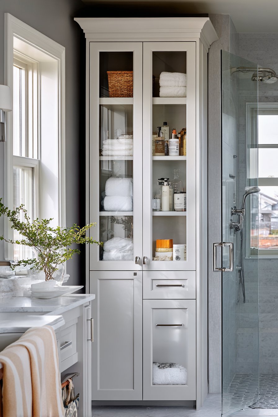 Floor-to-Ceiling Linen Cabinet for Maximum Vertical Storage