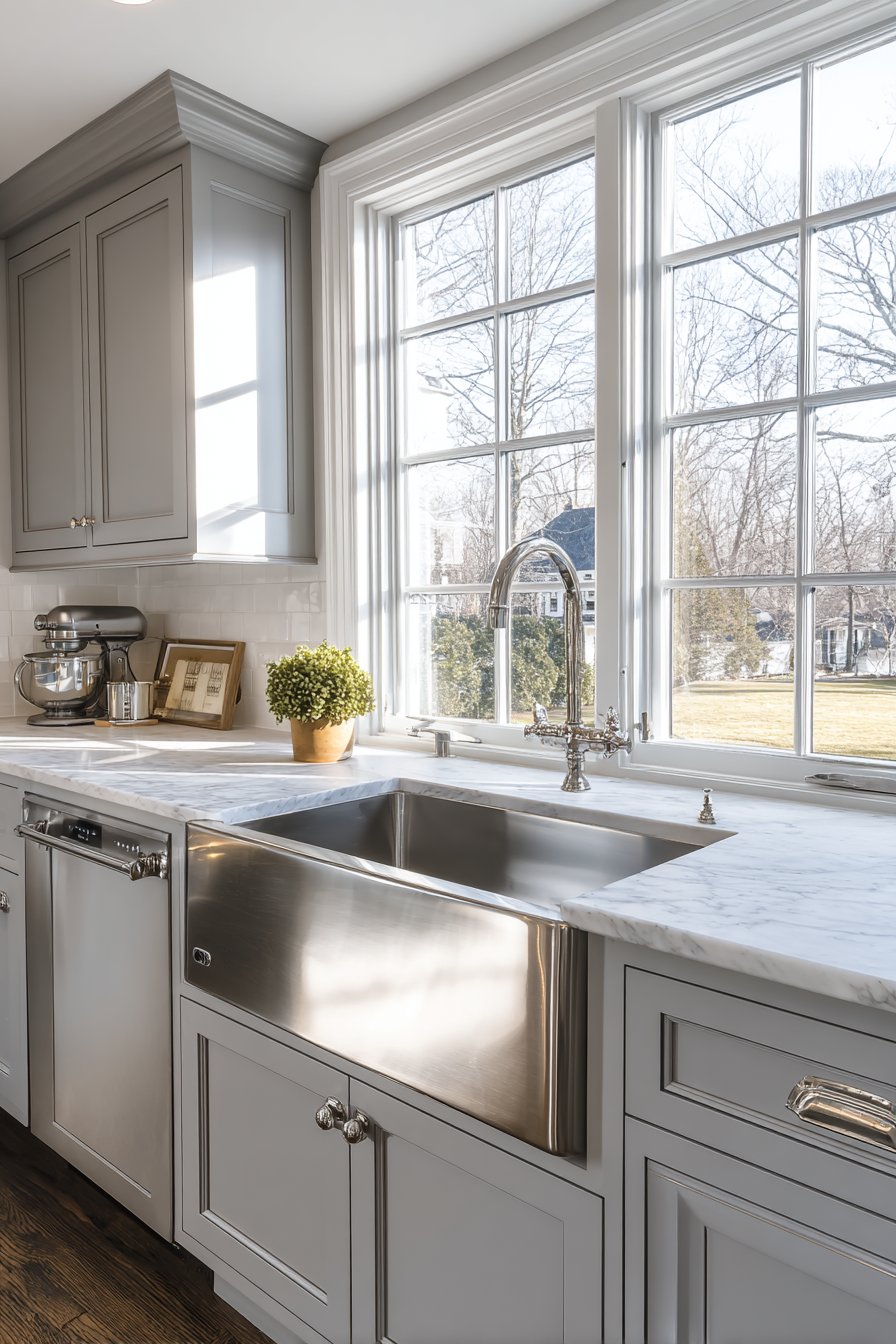Transitional Stainless Steel Kitchen Blending Classic and Contemporary