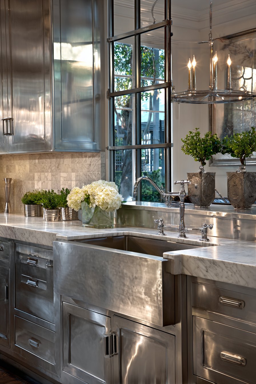 Transitional Stainless Steel Kitchen Blending Classic and Contemporary