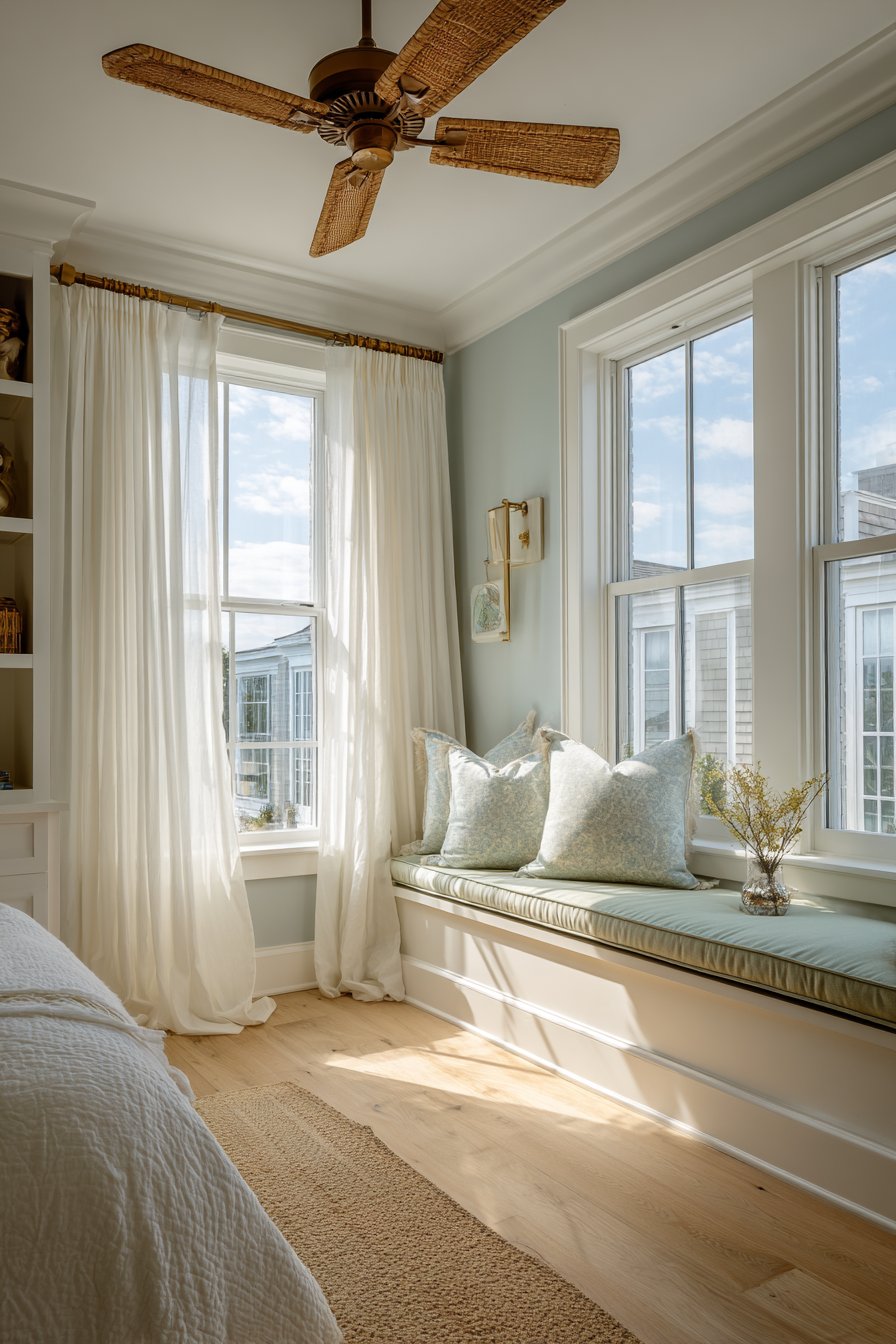 Ethereal Window Wall with Flowing Curtains