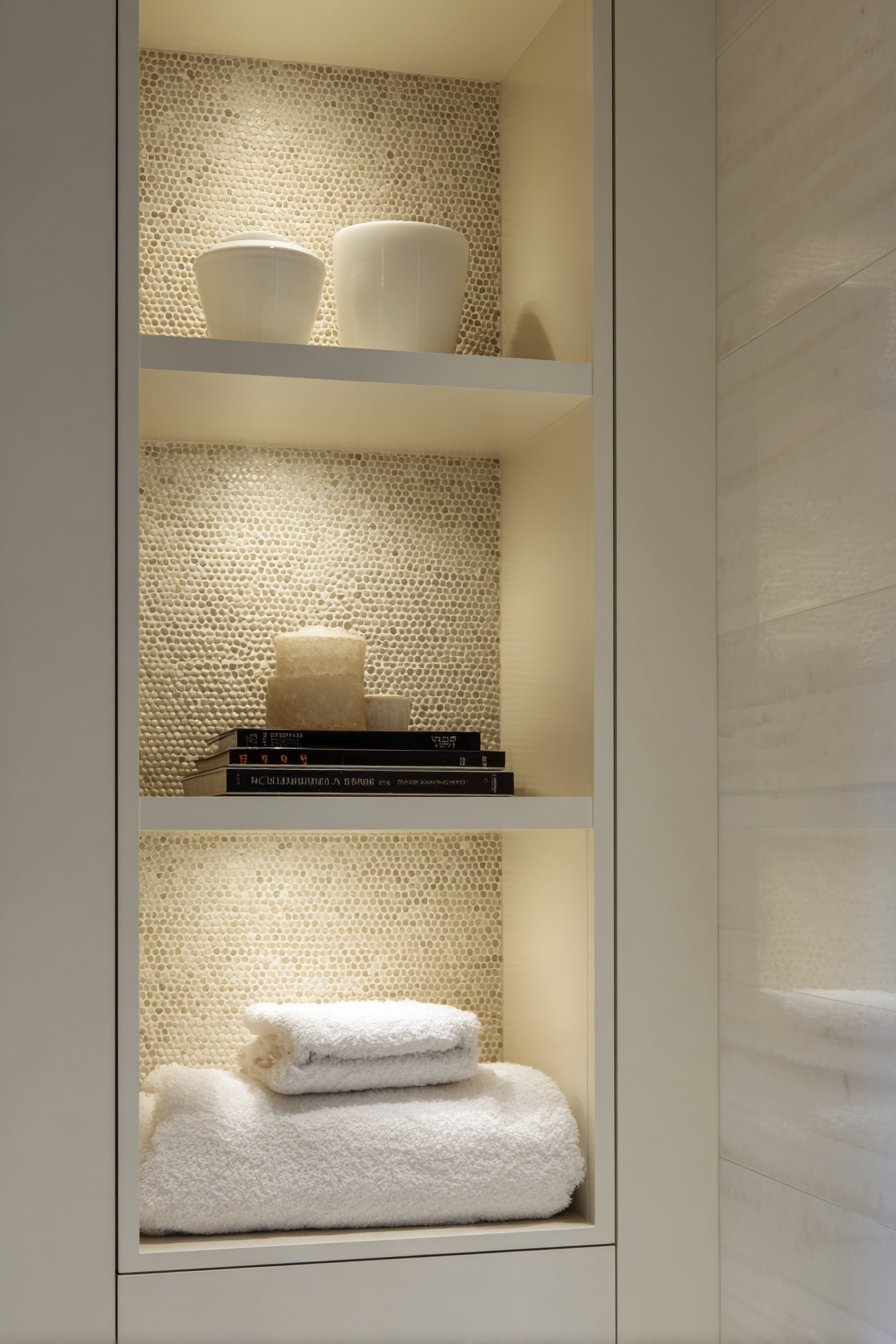 Sage Green Terrazzo Niche with Functional Storage