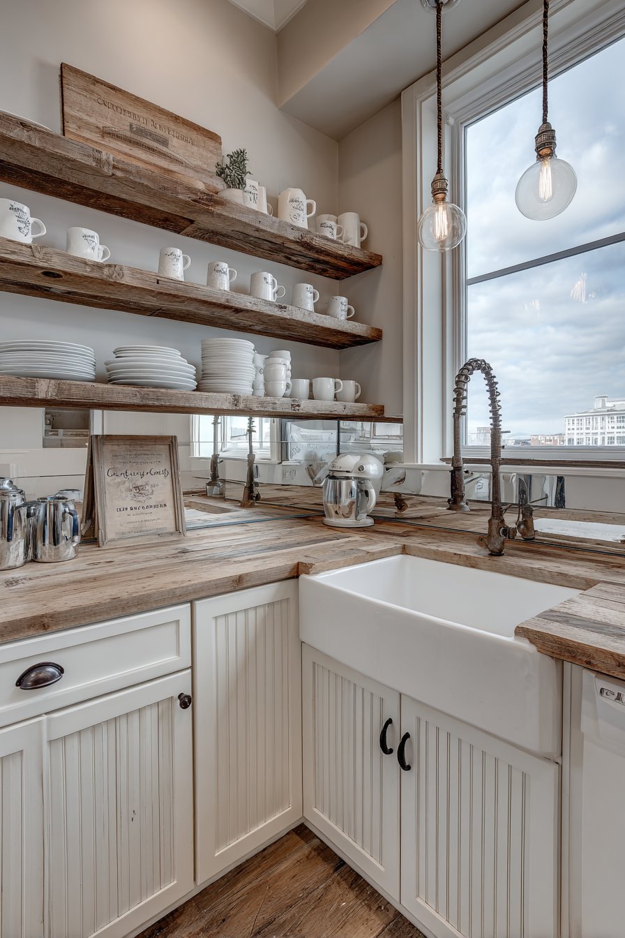 Modern Farmhouse Charm in White Beadboard with Vintage Details