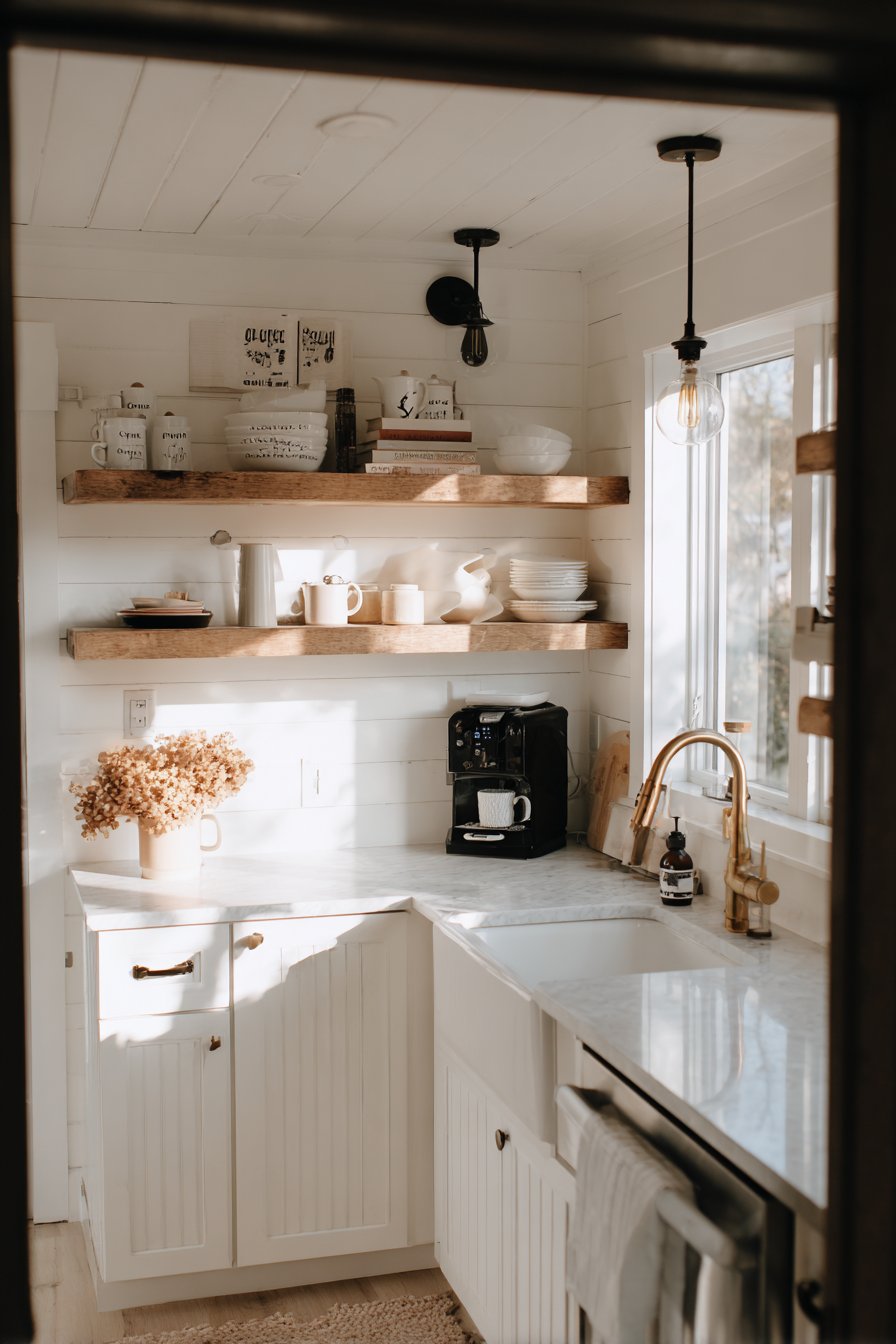 Modern Farmhouse Charm in White Beadboard with Vintage Details