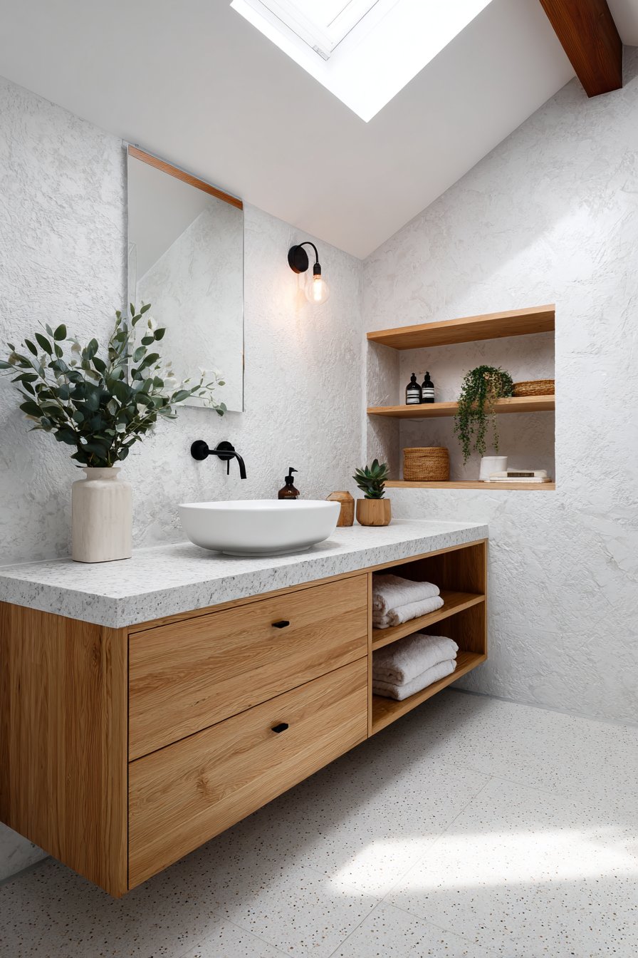 Warm Wood and White Contemporary Mix