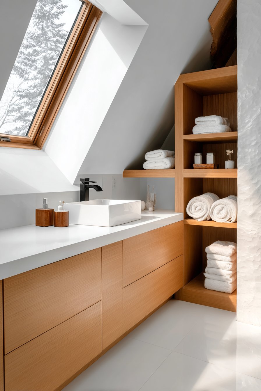 Warm Wood and White Contemporary Mix