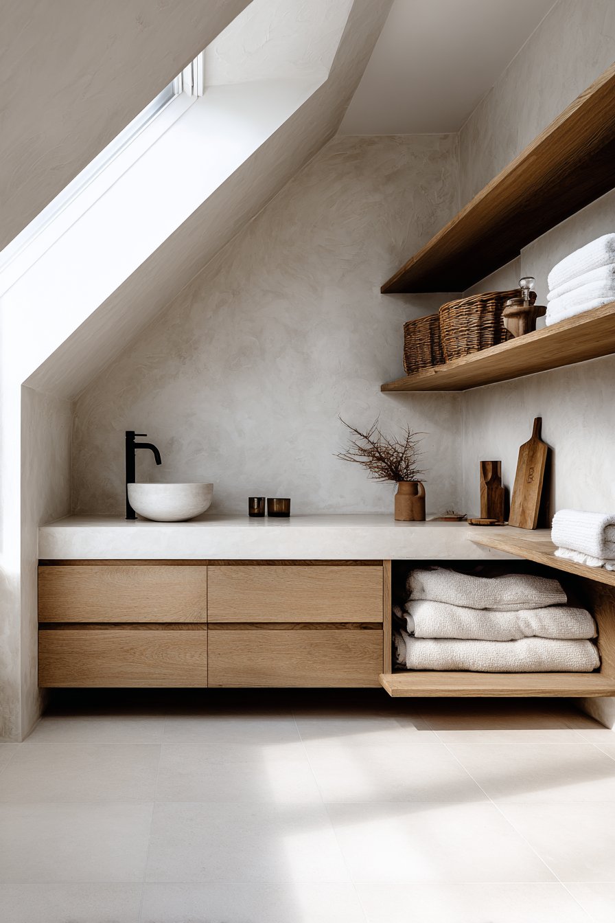 Warm Wood and White Contemporary Mix