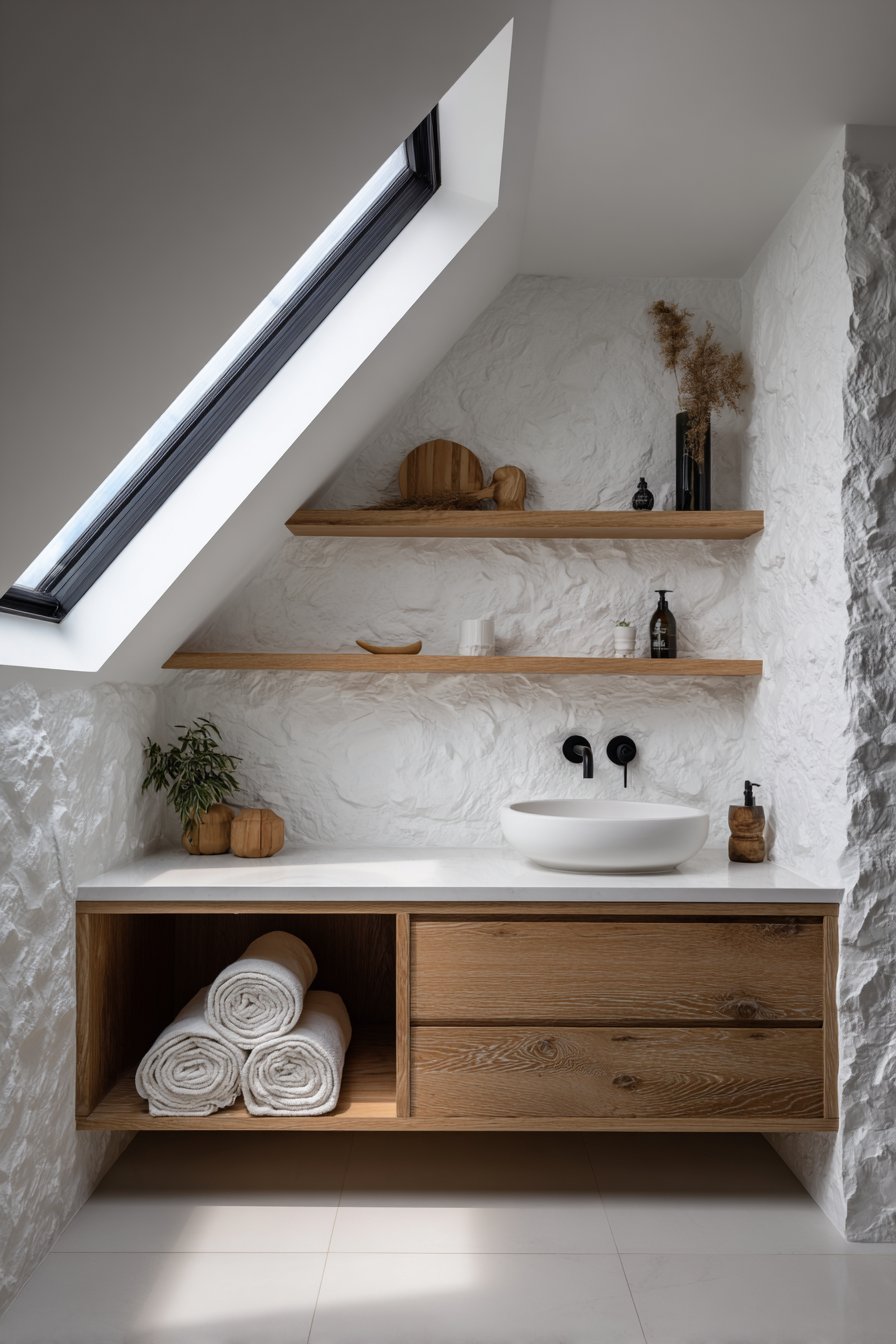 Warm Wood and White Contemporary Mix