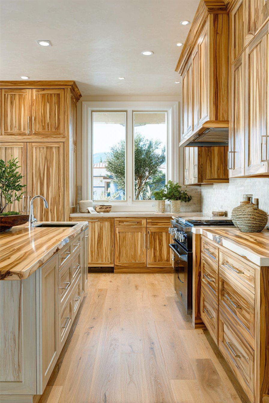 Compact Wooden Kitchen with Vertical Efficiency