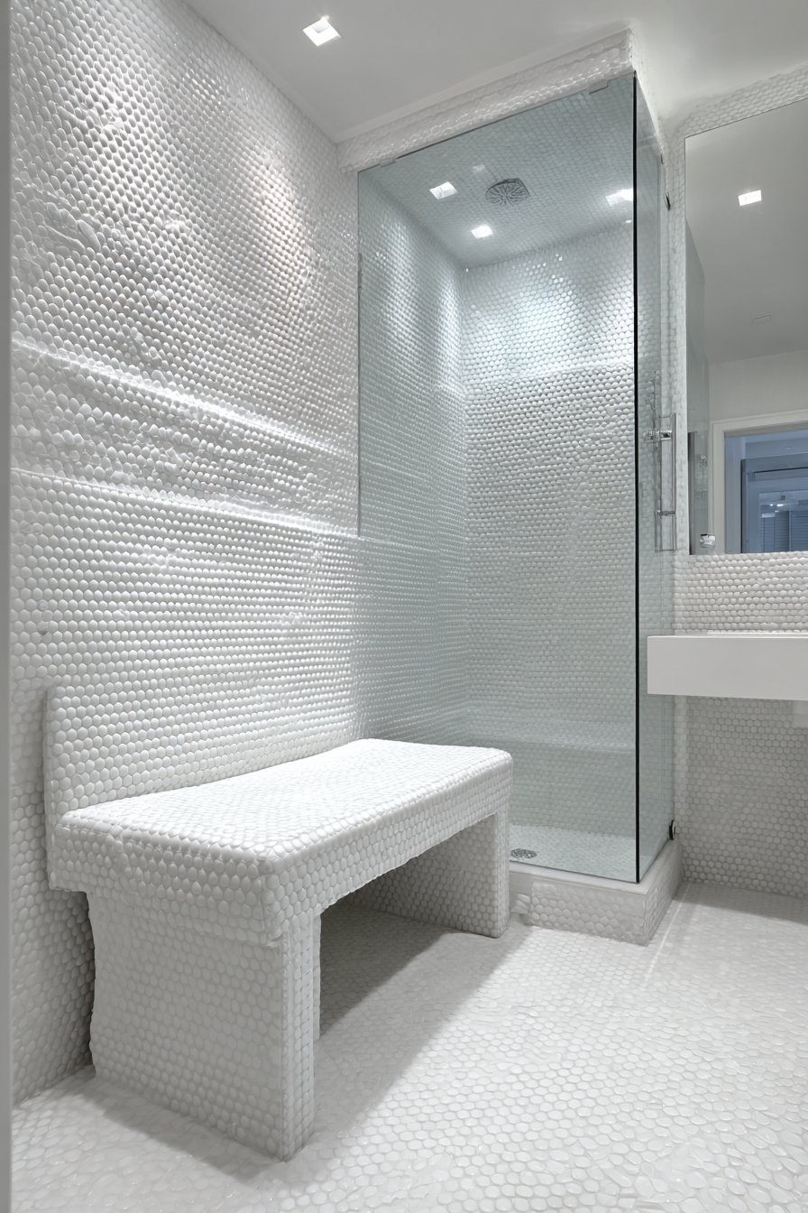 Minimalist Monochromatic White Spa Retreat