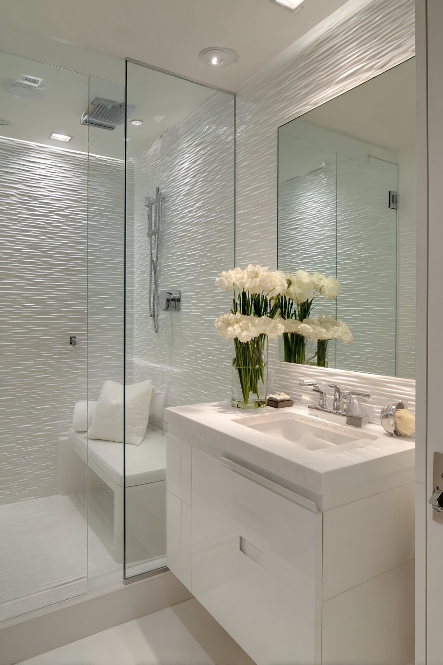 Minimalist Monochromatic White Spa Retreat