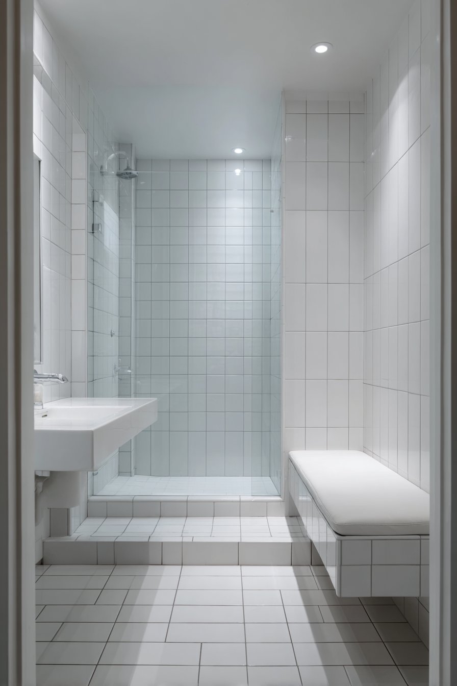 Minimalist Monochromatic White Spa Retreat