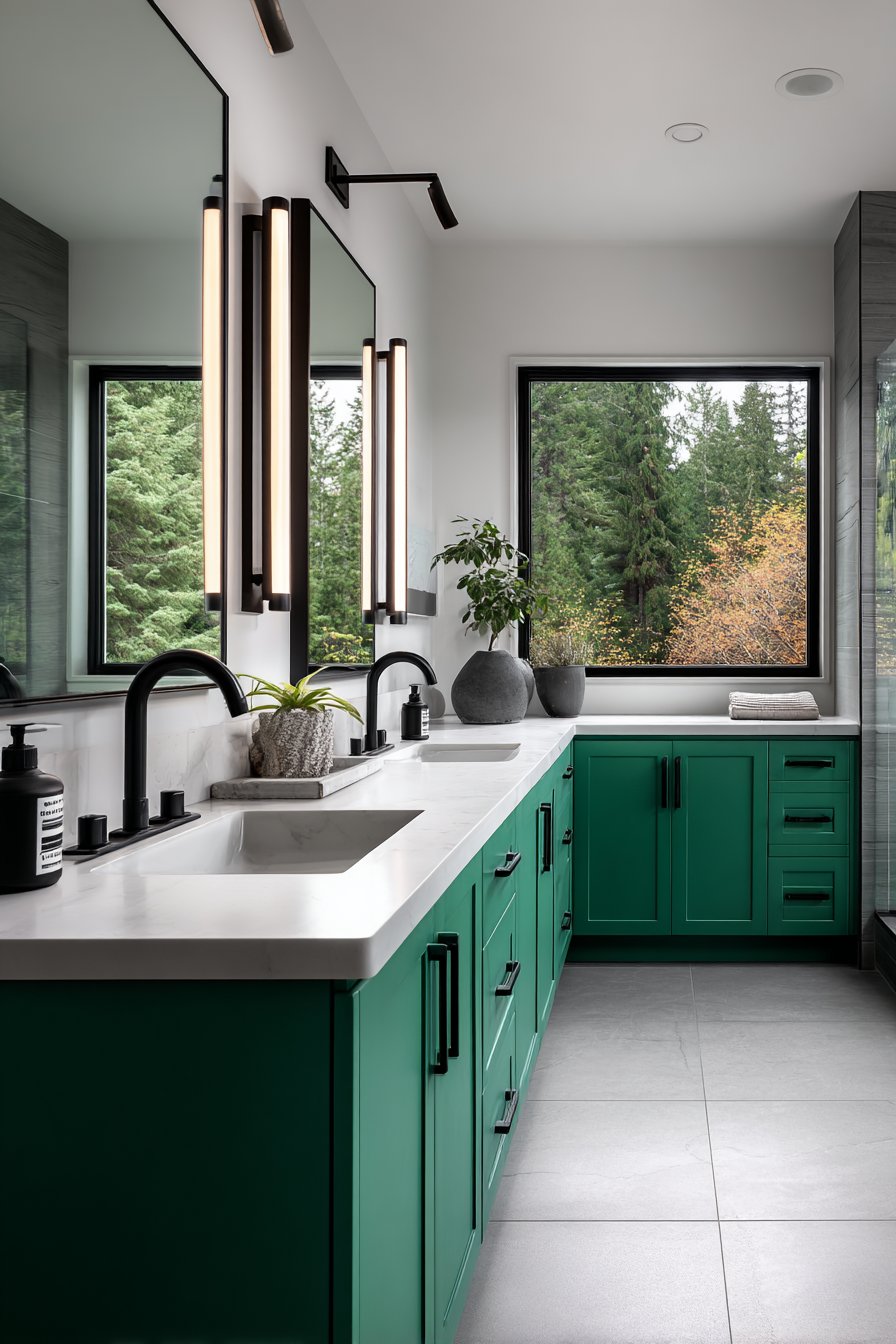 Sleek Contemporary Double Vanity Design