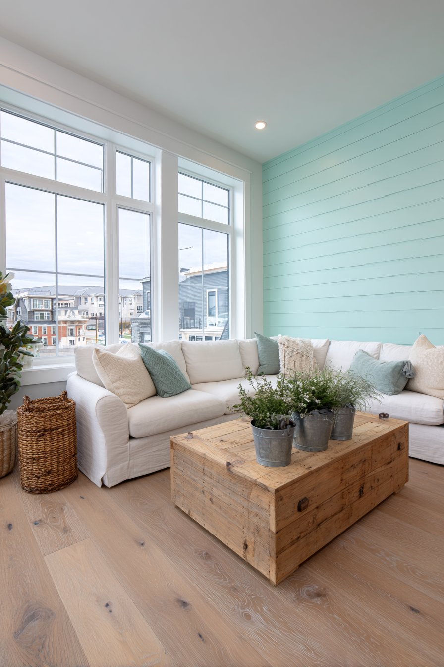 Modern Farmhouse Mint Shiplap Statement