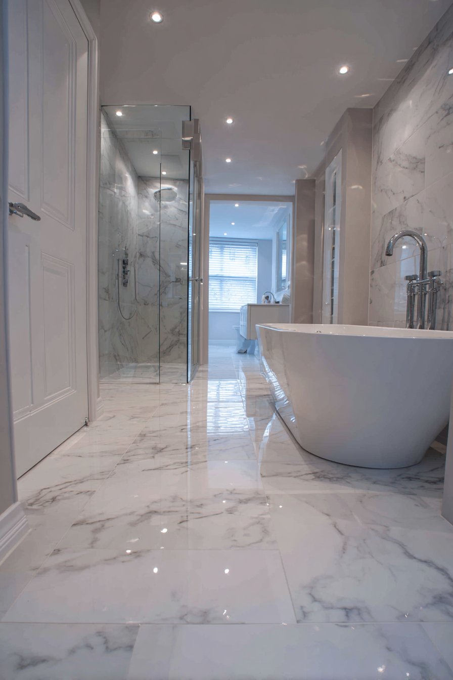 Luxurious Marble-Effect Porcelain Sophistication