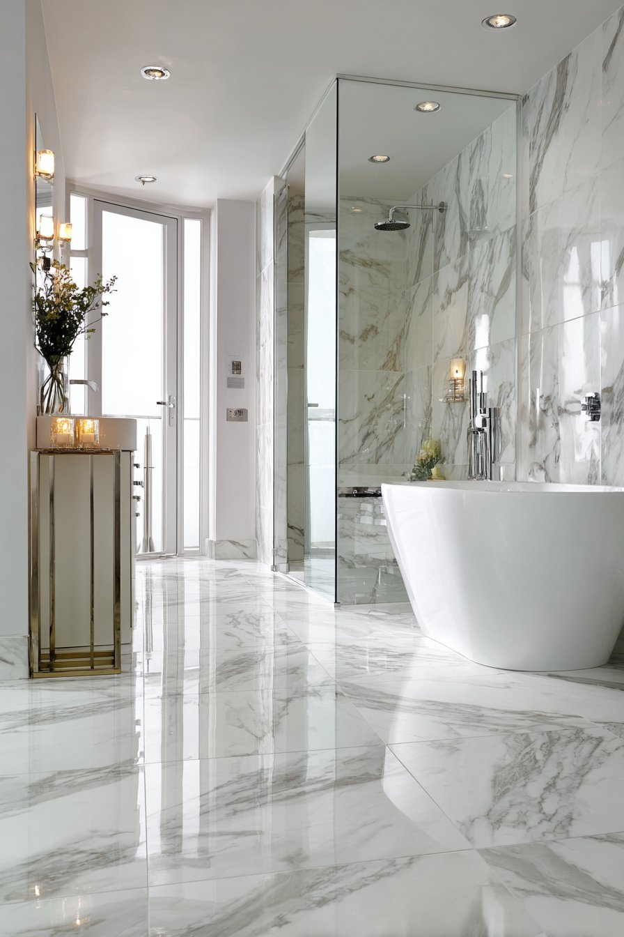 Luxurious Marble-Effect Porcelain Sophistication