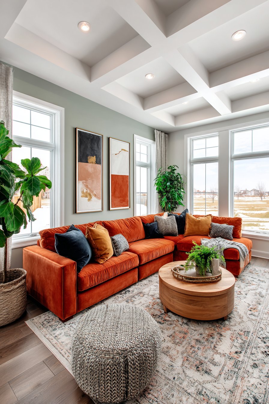 Contemporary Color-Drenched with Sage Green Walls