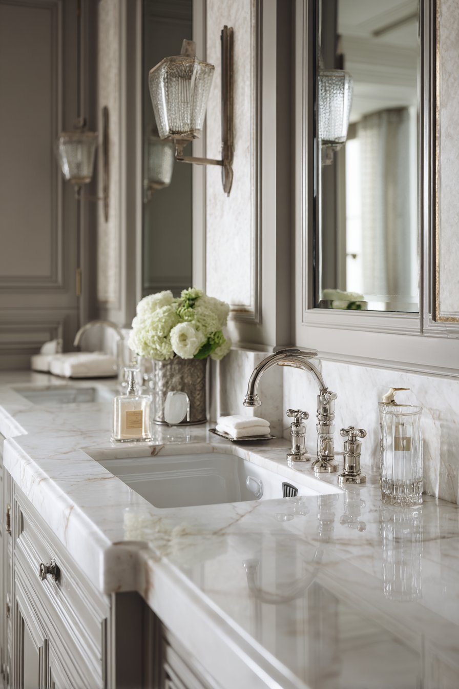Transitional Grey Vanity Elegance