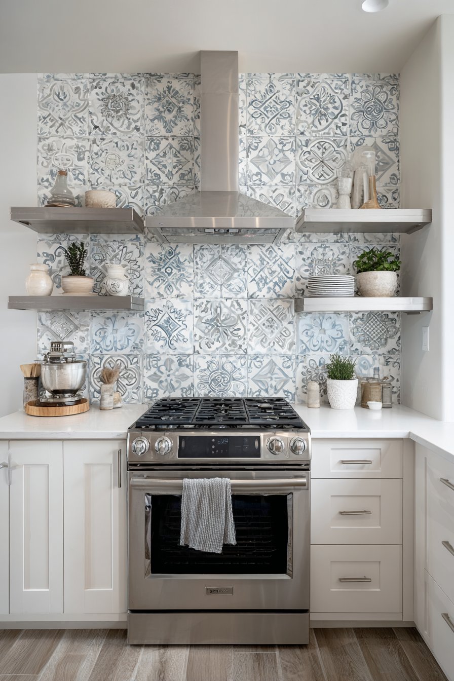 Modern Geometric Tile Feature Wall