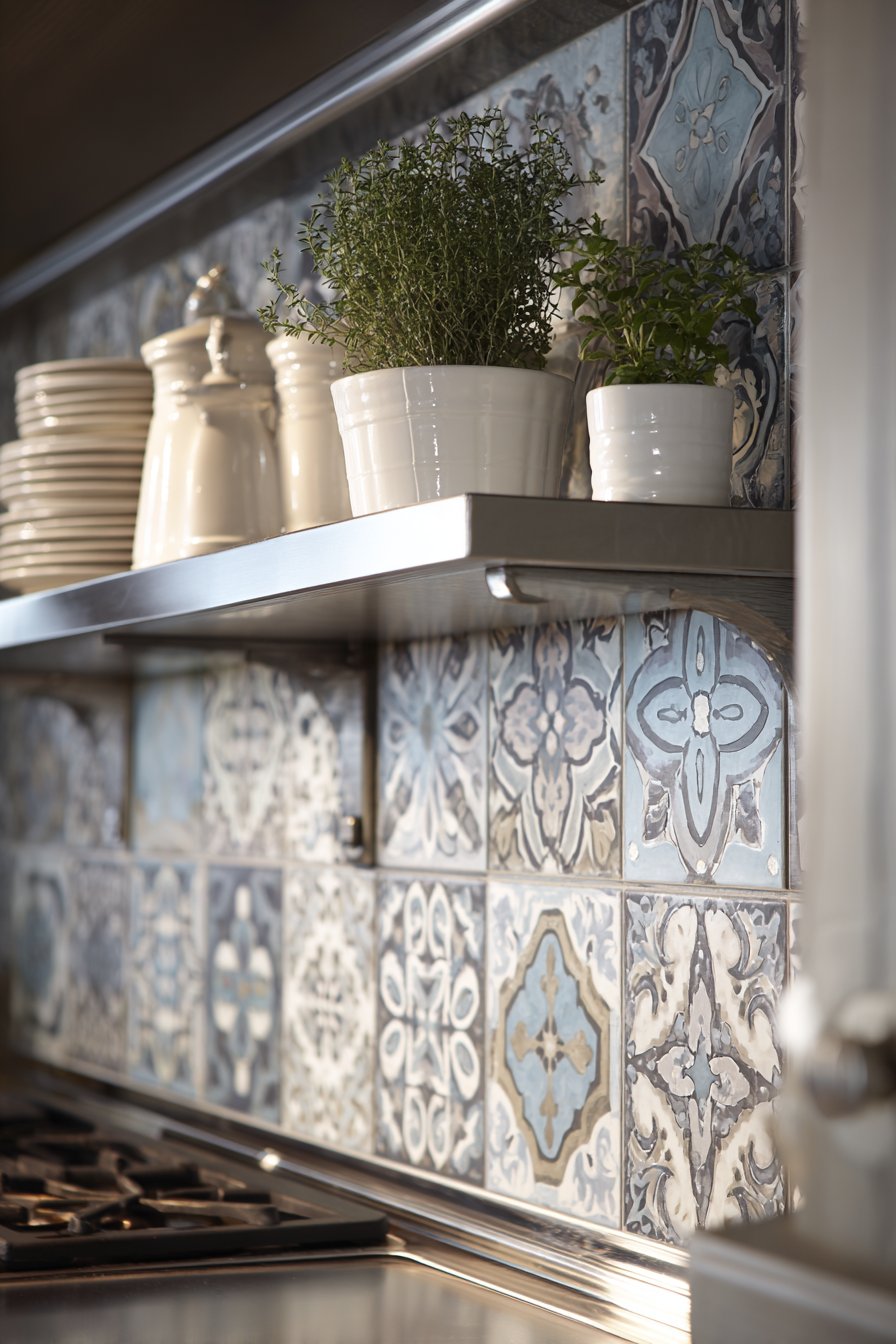 Modern Geometric Tile Feature Wall