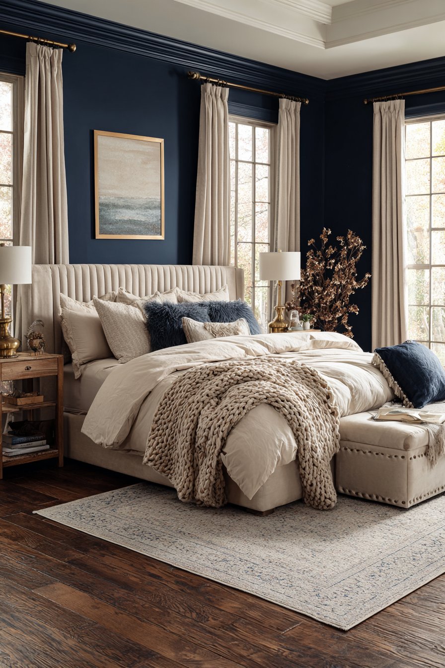 Sophisticated Navy and Brass Luxury