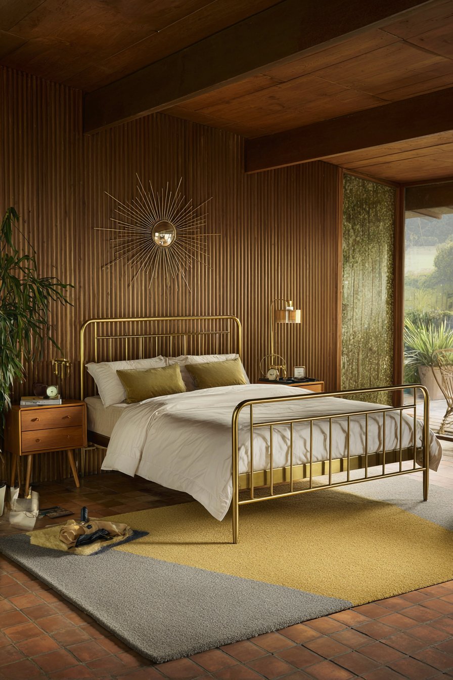 Mid-Century Modern Revival with Brass Sophistication