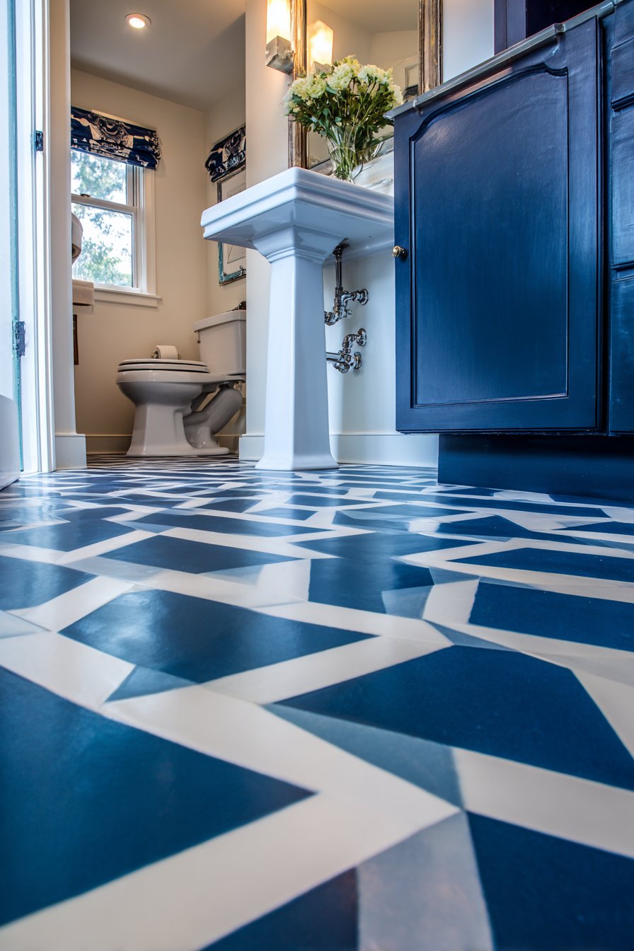Bold Geometric Floor Pattern