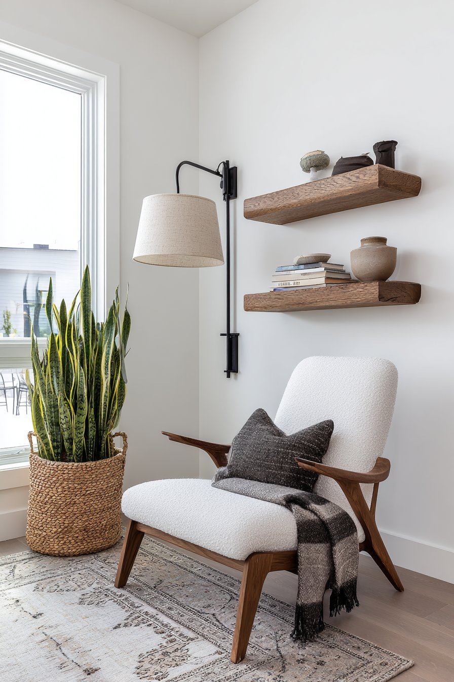 Cozy Reading Nook with Layered Vintage Rugs