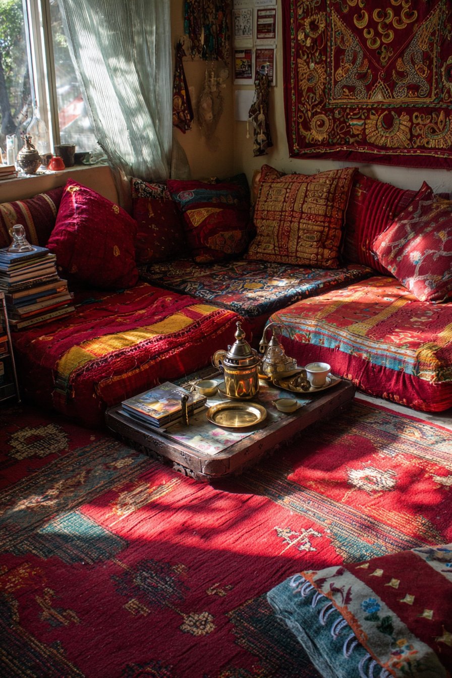 Cozy Floor Seating Reading Nook