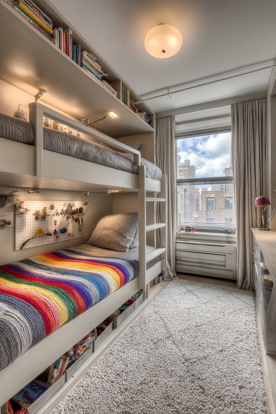 Shared Space with Bunk Bed Privacy Solutions
