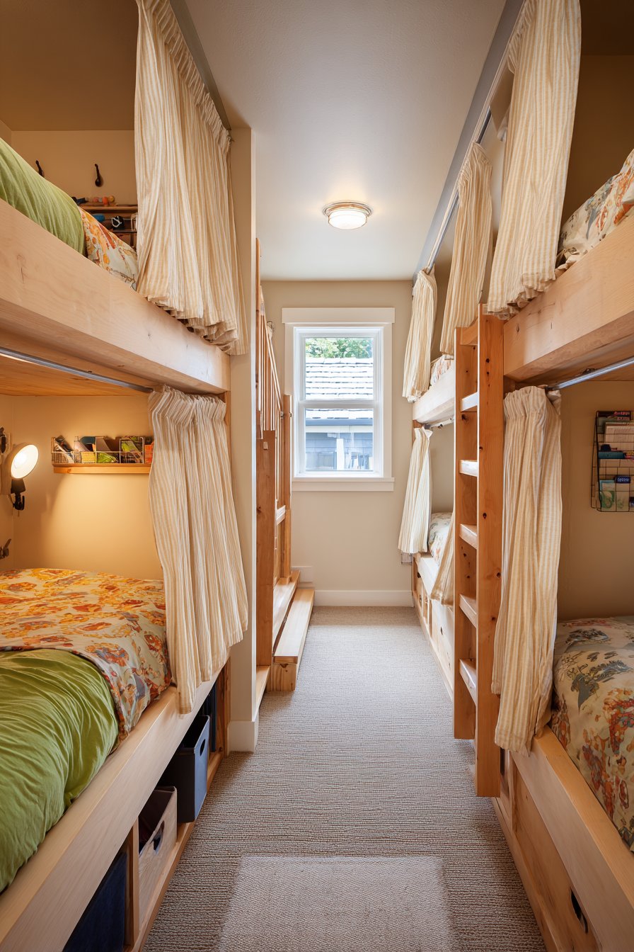 Shared Space with Bunk Bed Privacy Solutions