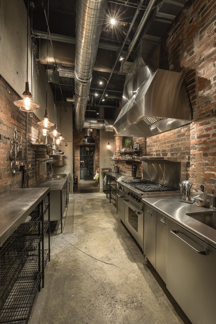 Authentic Industrial Loft Aesthetic with Exposed Stainless Steel Systems