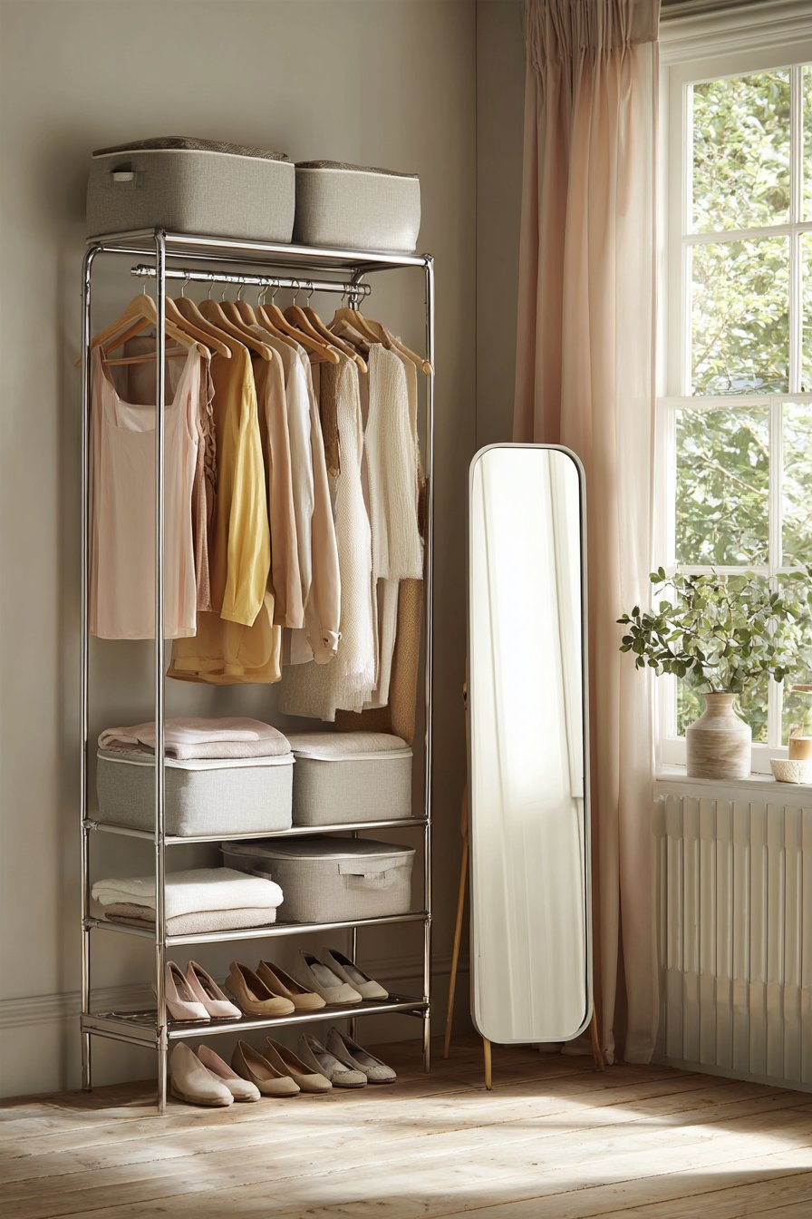 Organized Open Wardrobe System