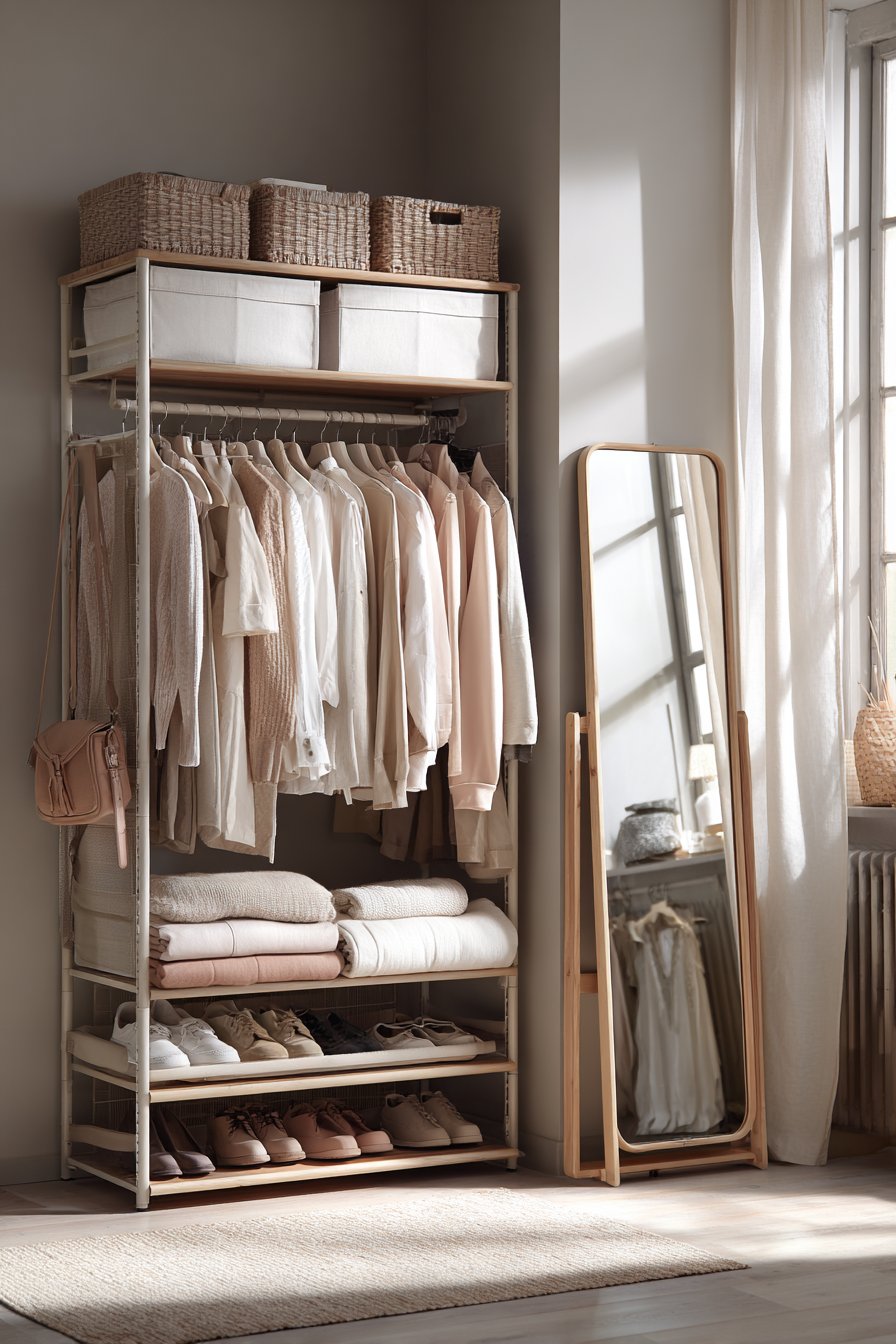 Organized Open Wardrobe System
