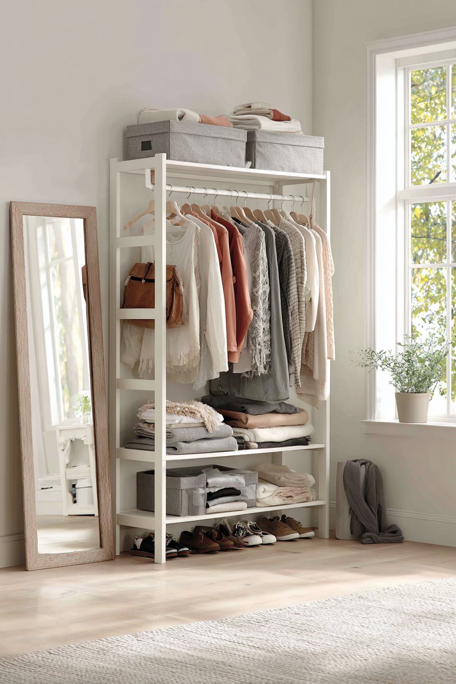 Organized Open Wardrobe System